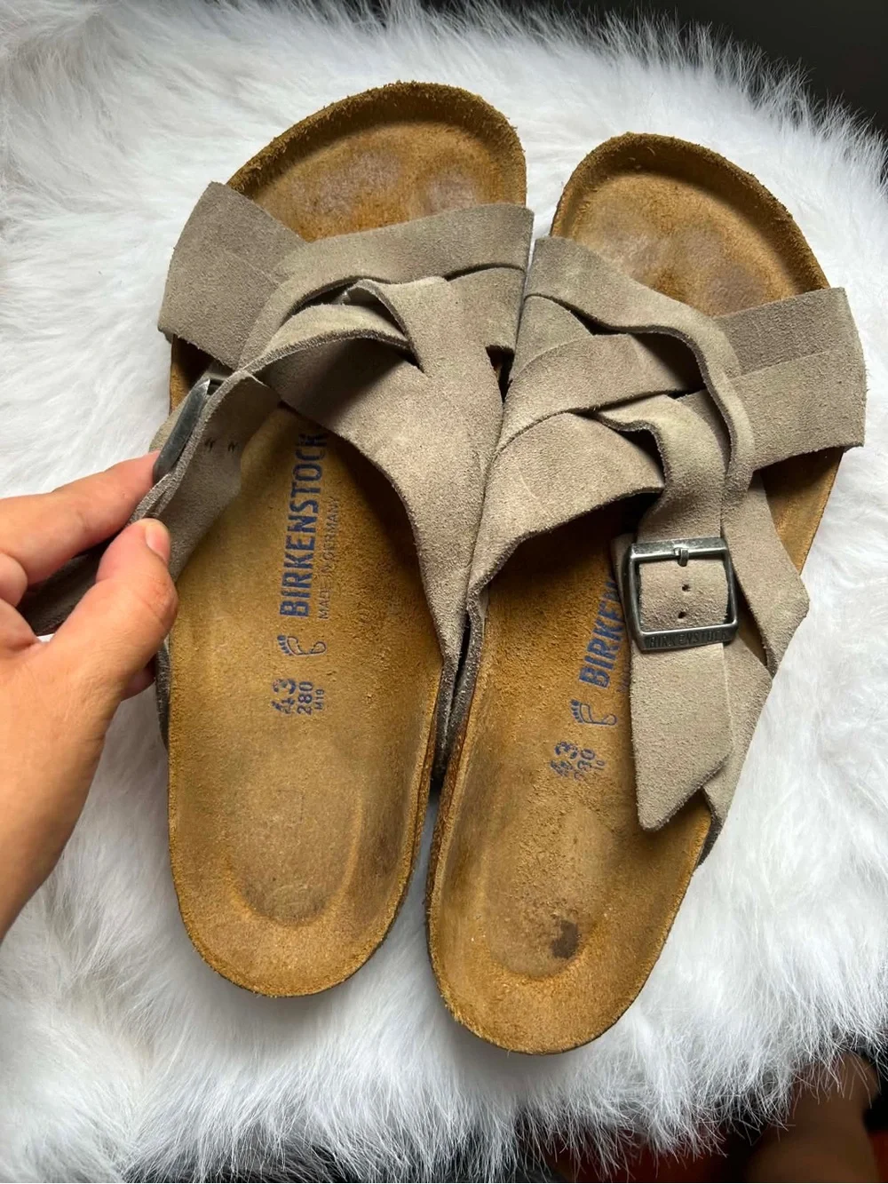 Birkenstock suede crisscross